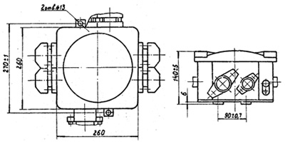 Схема габаритные и установочные размеры КРВ-1