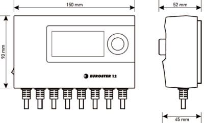 Рис.1. Габаритный чертеж программируемого контроллера Euroster 12