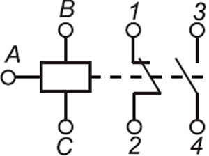 Рис.1. Электрическая схема подключения реле ЕЛ-13