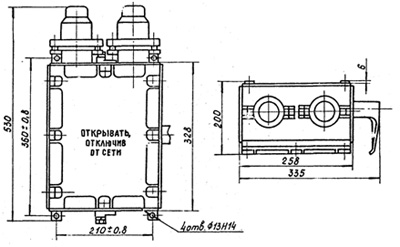 Схема габаритные и установочные размеры БК-2П