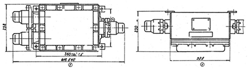 Схема габаритные и установочные размеры БК-2К