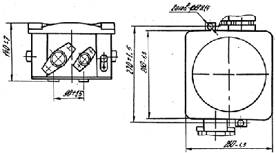 Схема габаритных и установочных размеров коробки разветвительной КРВ-1