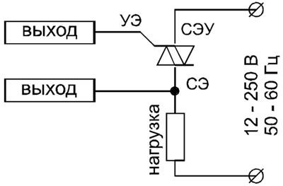 Схема подключения симисторов ТС122-25, ТС142-80