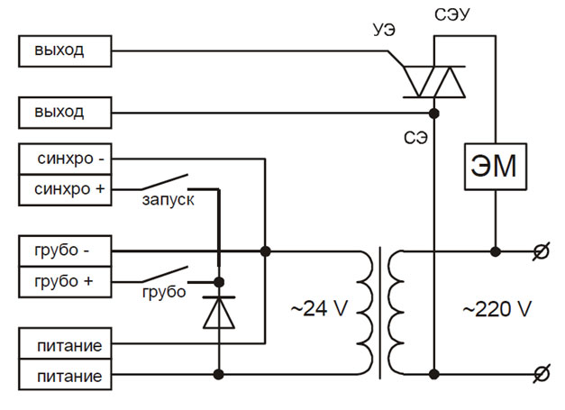 Рекомендуемая схема подключения контроллера МикРА Д3