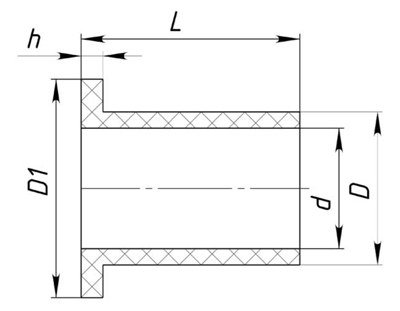 Схема габаритных размеров диэлектрических втулок