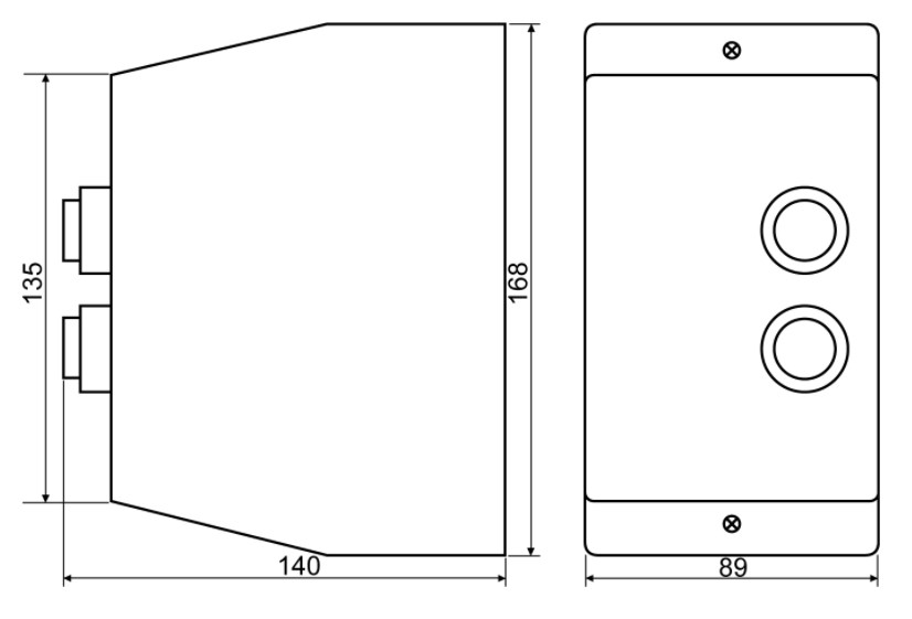 Габаритные и присоединительные размеры пускателя ПМК 12 (LE1-D12)