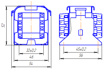 Габаритные и установочные размеры трансформатора ТН-36